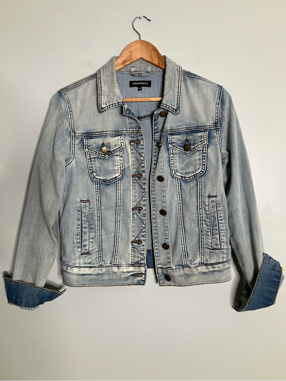 PROSPERITY Light Wash Classic Denim Jacket Size XS